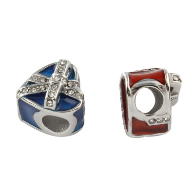 Srdce převázané šatonovou stuhou vyrobené z chirurgické oceli dvě barevné kombinace