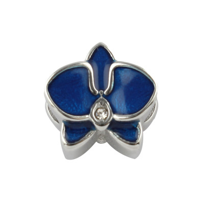 Surgical steel orchid flower bead