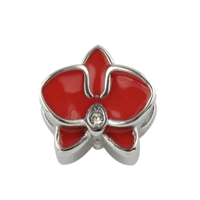 Surgical steel orchid flower bead