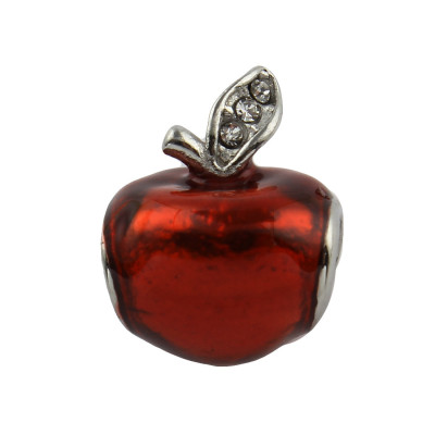 Pink apple bead from surgical steel