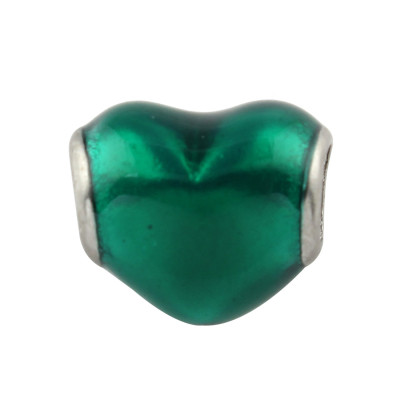 Red heart bead made of surgical steel