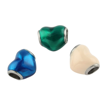 Red heart bead made of surgical steel