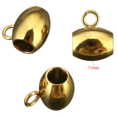 Bead with eyelet 7 x 6mm in galvanization gold galvanization of surgical steel