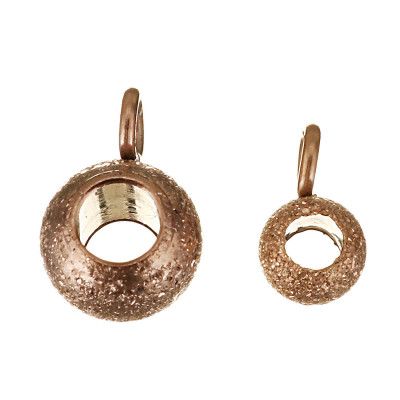 Korálek s očkem 4mm z chirurgické oceli ve Rose gold galvanizace diamantová úprava