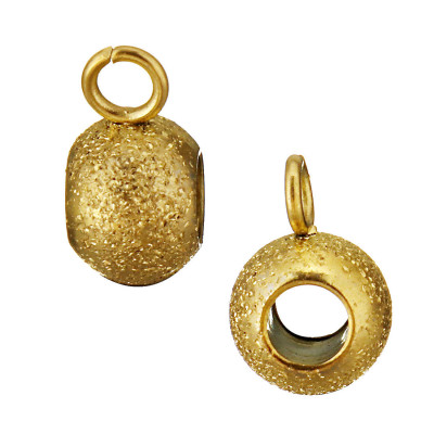 Surgical steel 4mm eyelet bead Gold plating diamond treatment