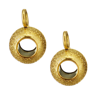 Surgical steel 4mm eyelet bead Gold plating diamond treatment