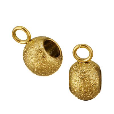 Korálek s očkem 4mm diamantová úprava Zlatá galvanizace