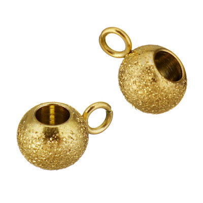 Surgical steel 4mm eyelet bead Gold plating diamond treatment