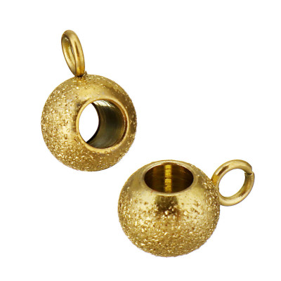 Korálek s očkem 4mm diamantová úprava Zlatá galvanizace