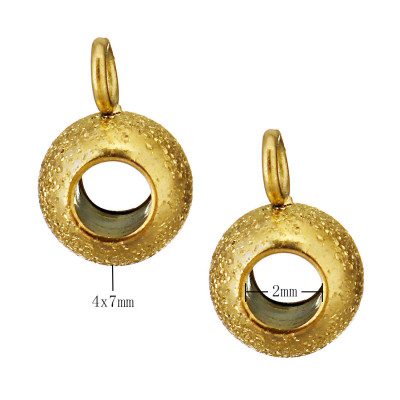 Korálek s očkem 4mm diamantová úprava Zlatá galvanizace