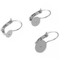Mechanical earrings with flat plate selection of 3 sizes surgical steel
