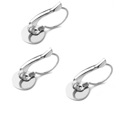 Mechanical earrings with flat plate selection of 3 sizes surgical steel