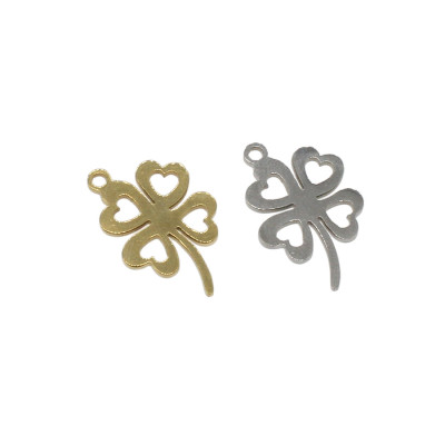 Cloverleaf pendant in two color combinations of surgical steel