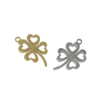 Cloverleaf pendant in two color combinations of surgical steel