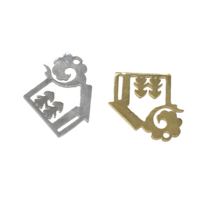 Pendant house preschool I. in two color combinations of surgical steel