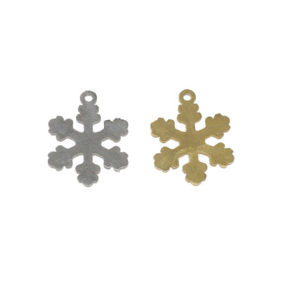 Pendant snowflake of two color combinations of surgical steel