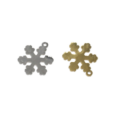 Pendant snowflake of two color combinations of surgical steel