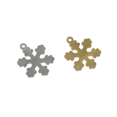 Pendant snowflake of two color combinations of surgical steel