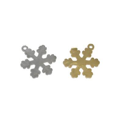 Pendant snowflake of two color combinations of surgical steel