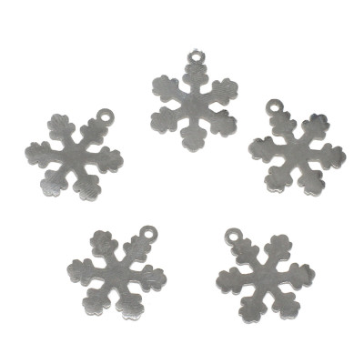 Pendant snowflake of two color combinations of surgical steel