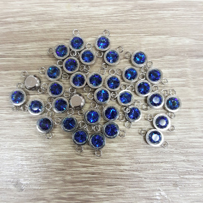 Crystal Bermuda Blue connector with surgical steel color