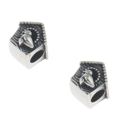 Bead box with bird of surgical steel