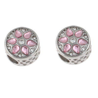 Korálek se šatony Light Rose nebo Aquamarine chirurgická ocel