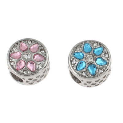 Korálek se šatony Light Rose nebo Aquamarine chirurgická ocel