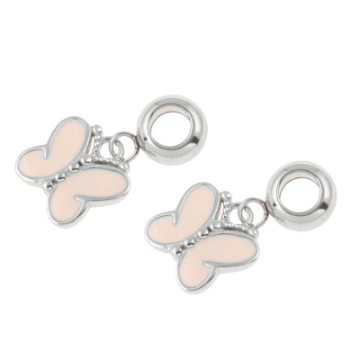 Pendant pink bow tie made of surgical steel