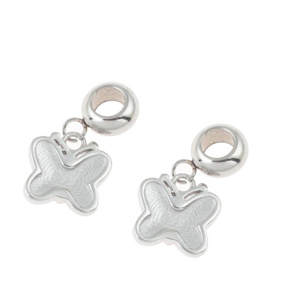 Pendant pink bow tie made of surgical steel