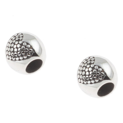 Korálek s velkým průvlekem ozdobený srdíčkem chirurgická ocel