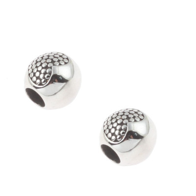 Bead with large drawstring decorated with heart of surgical steel