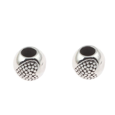 Bead with large drawstring decorated with heart of surgical steel