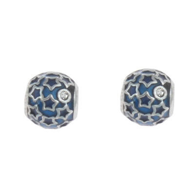 Bead with asterisks red or blue enamel surgical steel