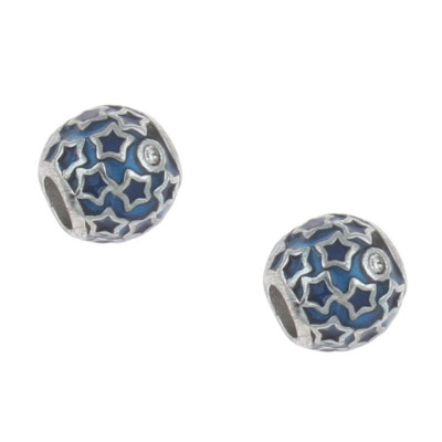 Bead with asterisks red or blue enamel surgical steel