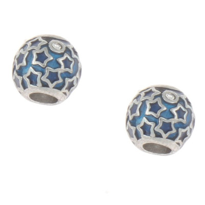 Bead with asterisks red or blue enamel surgical steel