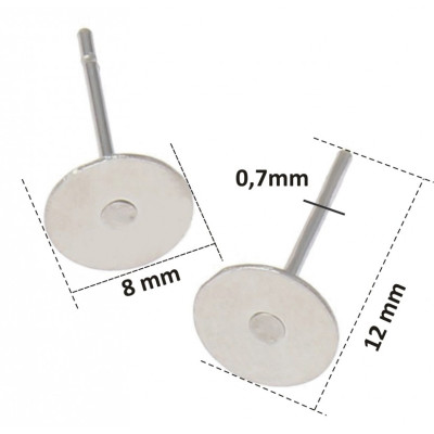 Socket with flat 8mm, surgical steel