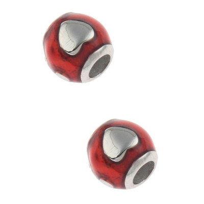 Red bead I love Mickey Mouse surgical steel