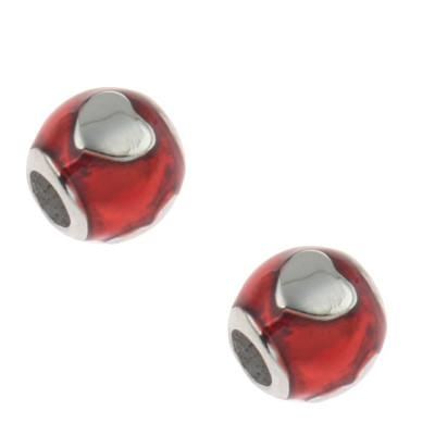 Red bead I love Mickey Mouse surgical steel