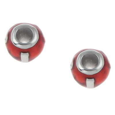 Red bead I love Mickey Mouse surgical steel