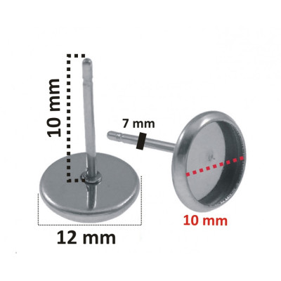Puseta lůžko VNITŘNÍ ČÁST 10mm z chirurgické oceli