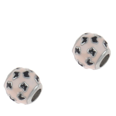 Bead decorated with bow ties two color variants surgical steel