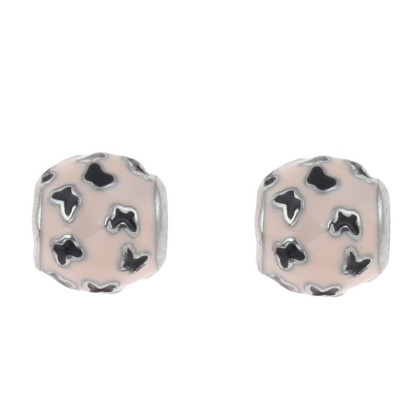 Bead decorated with bow ties two color variants surgical steel