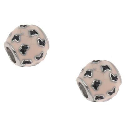 Bead decorated with bow ties two color variants surgical steel