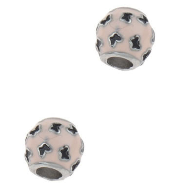 Bead decorated with bow ties two color variants surgical steel