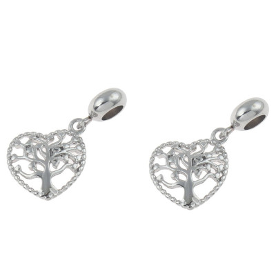 Heart pendant with surgical steel life tree