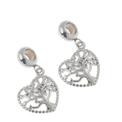 Heart pendant with surgical steel life tree