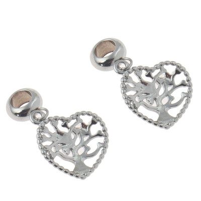Heart pendant with surgical steel life tree