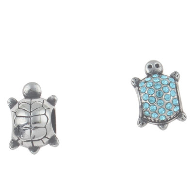 Bead turtle in three color combinations surgical steel