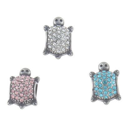 Bead turtle in three color combinations surgical steel